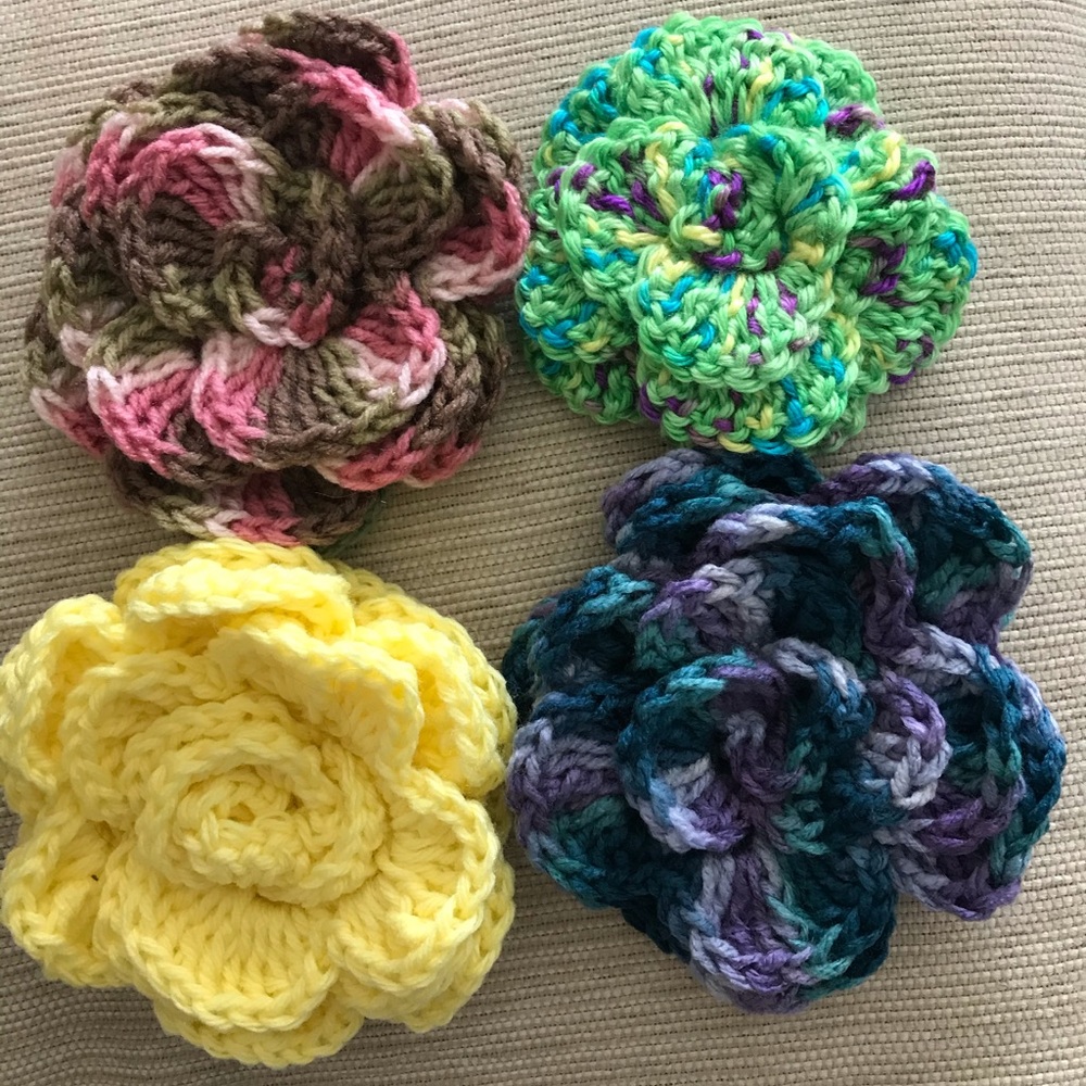 Hand made crochet flowers